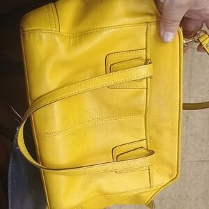 Yellow Leather Women's Handbag